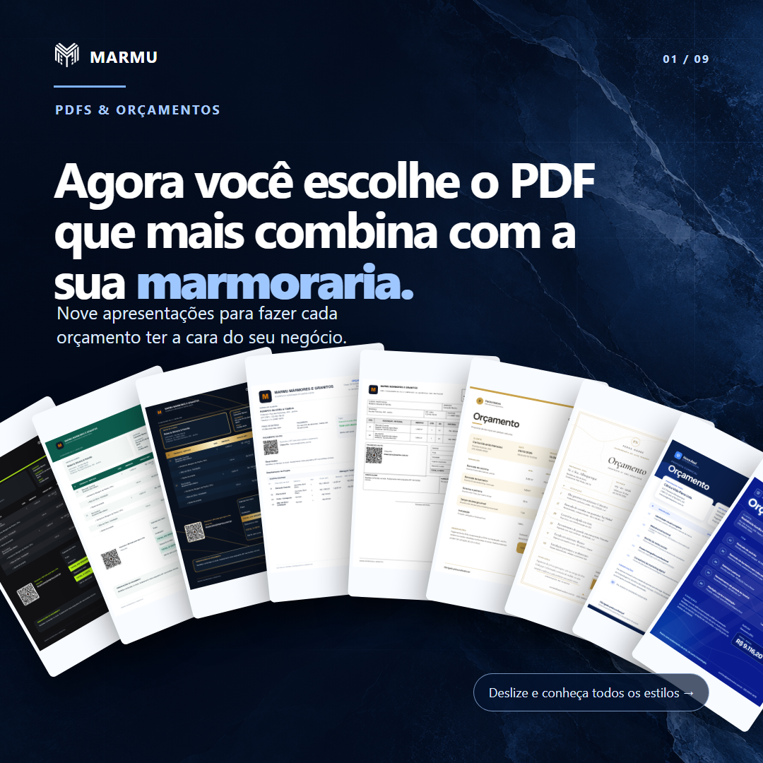 Modelos de PDF para Marmoraria: Escolha o Estilo que Combina com sua Marca